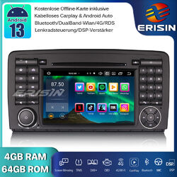 64GB DAB+Android 13 Autoradio GPS CarPlay RDS DSP DVD Für Mercedes R-Klasse W251