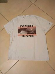 Tommy Hilfiger Herren T-Shirt  Creme Weiß Gr L