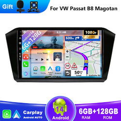 6G+128GB Autoradio GPS Android14 Für VW Passat B8 Magotan CarPlay DSP DAB+AHD BT