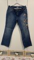 Jeans Damen 42 blue denim Pailletten Stickerei neuwertig