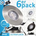 6x LED Einbaustrahler 5W IP44 Spot Feuchtraum Strahler ultraflach 3-Step Dimmbar