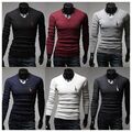 Herren Longsleeve Longline T-Shirt Pullover Sweatshirt Langarm-Shirt V-Neck NEU