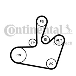 Keilrippenriemensatz CONTINENTAL CTAM 6PK1548K1 für LEON GOLF VW OCTAVIA BORA 1