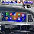 Android 13 Autoradio GPS NAVI Carplay Für Audi A6 C6 4F MMI 2G 2005-2009 DVR KAM