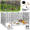 24 pcs DIY Haustierzaun Tiergehege Freilauf Kaninchen Freigehege Hasen Nager DE