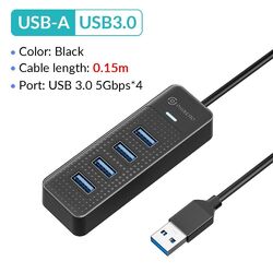 USB 3.0 HUB Verteiler Splitter Adapter Super Speed Datenhub 4 Port für Laptop PC