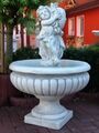 Springbrunnen 115 cm mit Brunnen, Gartenfiguren, Skulptur, Steinguss, Gartendeko