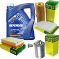 MANN Inspektionspaket 5 L MANNOL Defender 10W-40 für VW Seat Caddy II Kasten