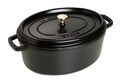 Staub Bräter 33 cm Metall schwarz oval Spülmaschinen & ofenfest 6,7 Liter