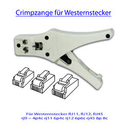 Crimpzange für Western Modularstecker Netzwerk Stecker RJ11 RJ12 RJ45 ADSL DSL 