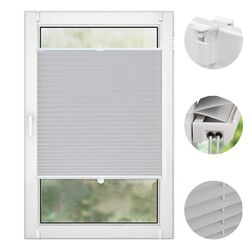 Plissee ohne Bohren Easy Fix Klemm Faltrollo blickdicht verspannt Fenster Rollo⭐⭐⭐⭐⭐ Alu Schiene ✅ Alle Größen ✅  Top Preis 👍