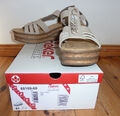 Rieker Damen Keilsandalette Gr. 41, Farbe: beige/ ginger, neu und ungetragen