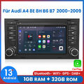 Für Audi A4 8E 8H B6 B7 2000-2009 Carplay Android13 Autoradio GPS NAVI BT SWC FM