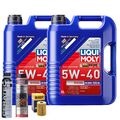 Motoröl 5W40 LIQUI MOLY Diesel High Tech 10L+HENGST Ölfilter +Spülung +Cera Tec