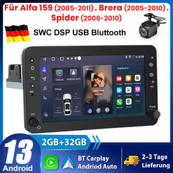 32GB Autoradio Android 13 Carplay Für Alfa Romeo 159 Sportwagen Brera Spider GPS