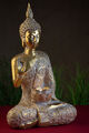 Großer Thai Buddha 38cm Teelicht Halter Budda  Figur Statue Feng Shui sitzend