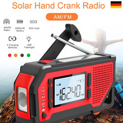 AM/FM radio Tragbares Notfall Solar LCD Kurbelradio SOS mit USB LED Taschenlampe