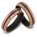 Trauringe Titan Carbon Diamant 0,020 ct w/si Partnerringe Eheringe + Garantie