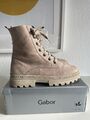 Gabor Boots aus Leder Schnürstiefeletten Beige Gr. 7 40 41 neu wertig