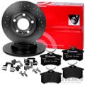 brembo GELOCHTE BREMSSCHEIBEN + BELÄGE HINTEN GOLF 4 BORA für AUDI A3 TT OCTAVIA