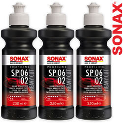 3x SONAX PROFILINE SP 06-02 Heavy Cut Politur Grobe Scheif Paste 250ml