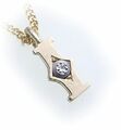 Anhänger u Kette Buchstabe I Dia 0,01 ct echt Gold 333 Diamant Gelbgold