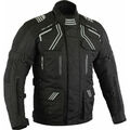 Herren Motorrad Jacke Motorrad Ren Textile Schwarz Jackes Mit Protektoren Biker