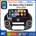 CarPlay 12.3''Android Autoradio GPS Navi SWC +KAM 6+128G Für Mercedes-Benz W447