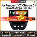 Für Peugeot 107 Toyota Aygo Citroen C1 Autoradio GPS WIFI Android 13 64 GCarPlay