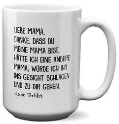 XL Tasse Mama Geschenk Muttertag von Tochter Mutter Geburtstag Kaffeetasse Frau
