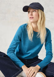 CECIL 302754 BASIC Sweatshirt langarm Feinstrickpullover Strickdetails blau