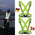 2tlg Reflektor Warnweste Motorrad Fahrrad Sport Sicherheitsweste Unfallweste DE