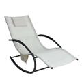 Schaukelliege Sonnenliege Liegestuhl Relaxliege Gartenliege Liege Swing Beige