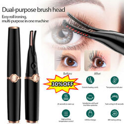 1*Mini Clip-Type USB Rechargeable Electric Heated Eyelash Curler 3Temperature DE