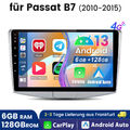 6+128G 8 Core Android 13 Autoradio Apple Carplay GPS Navi für VW Passat B6 B7 CC