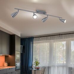 Spotleiste Deckenleuchte Wohnzimmerlampe LED 4 Flammig Stahl Spots verstellbar