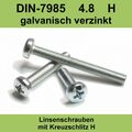 M2 DIN 7985 4.8 verzinkt Linsenkopfschraube mit Kreuzschlitz Linsenschrauben M2x