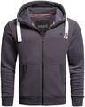 A. Salvarini Herren Sweat Jacke Pullover Kapuze Hoodie Sweater O314 Anthrazit