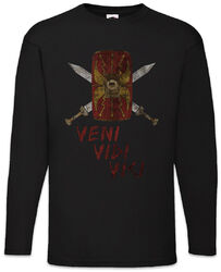 Veni Vidi Vici Shield Langarm T-Shirt Rom Ich Kam Sah Und Siegte Julius Caesar