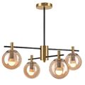 Deckenlampe 4-flammig E14 Metall Glas in Gold Schwarz Kugel Schirm Deckenleuchte