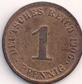 Deutschland 1 Pfennig, 1906 Prägezeichen "A" - Berlin