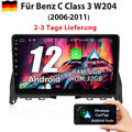 Carplay Für Benz C Class W204 S204 9"Android 12 Autoradio GPS NAVI WiFi BT 2+32G