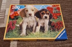 Puzzle 280 Teile, Hundewelpen Beagles, Ravensburger, Gebraucht 