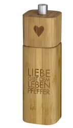 Pfeffermühle "Liebe gibt dem Leben Pfeffer" Holz - Räder Design
