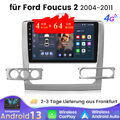 4+64GB Autoradio Für Ford Focus II Mk2 2004-2011 DAB+ GPS NAVI Android 13 DSP 4G