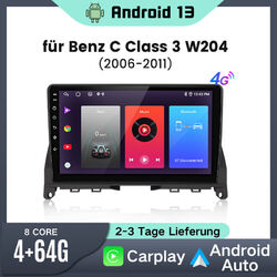 Android 13 Carplay Autoradio GPS NAVI WiFi SWC Für Mercedes C Class W204 S204