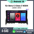 Android 13 Carplay Autoradio GPS NAVI WiFi SWC Für Mercedes C Class W204 S204