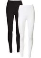 Neu 2er-Pack Bequeme Leggings mit Baumwolle Gr. 52/54 Weiß Schwarz Damen Hose