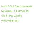 Hama 3-fach Steckdosenleiste Mit Schalter 1,4 M Weiß Mit Usb-buchse 223185 (4047