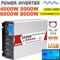 8000W Max 12V 24V 48V 72V 230V Reiner Sinus Spannungswandler Wechselrichter USB